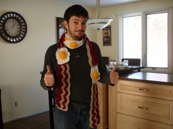 Шарф яичница необычные шарфы